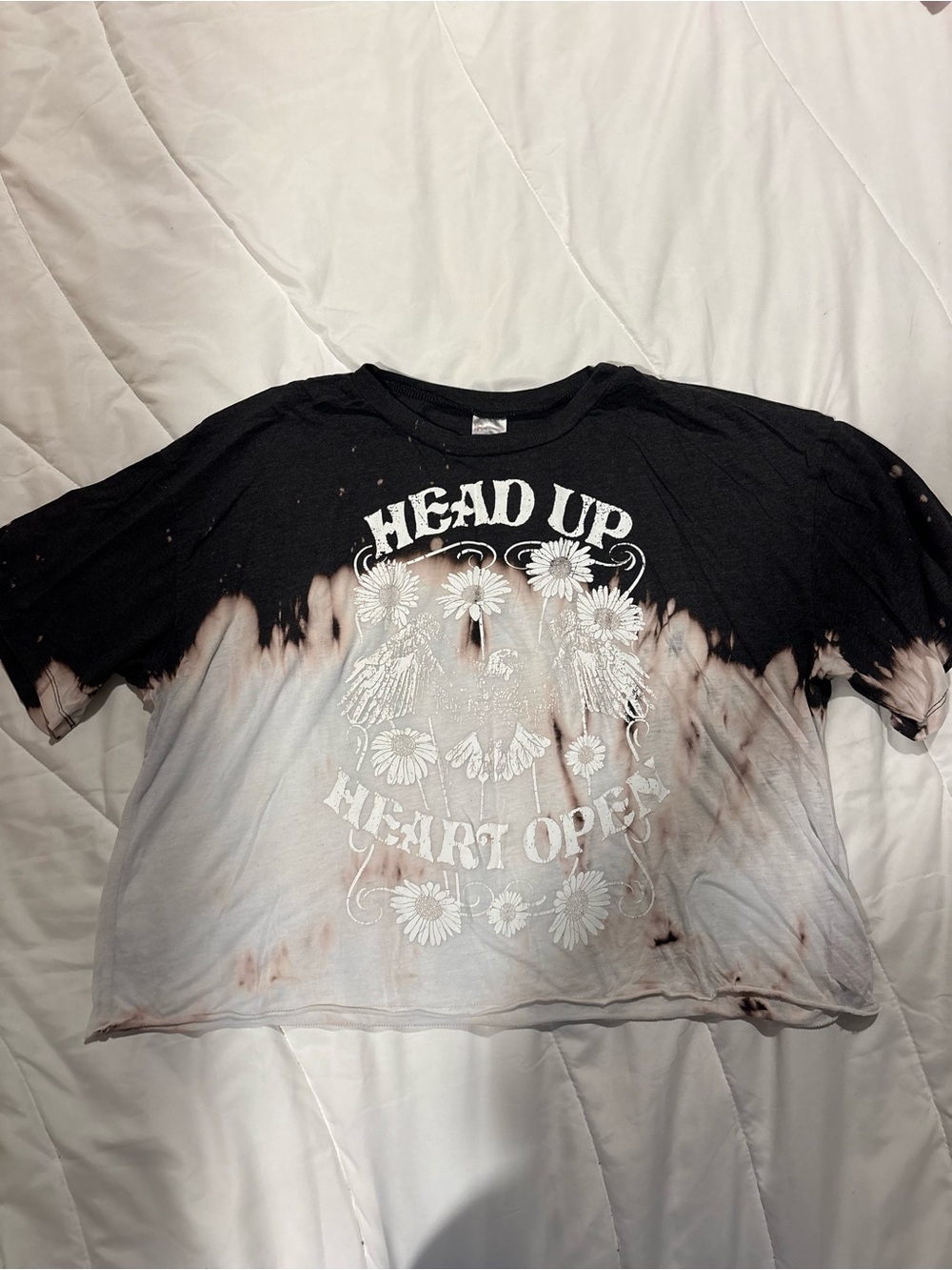No Boundaries Black Ombre 'Head Up Heart Open' Graphic Tee XXl